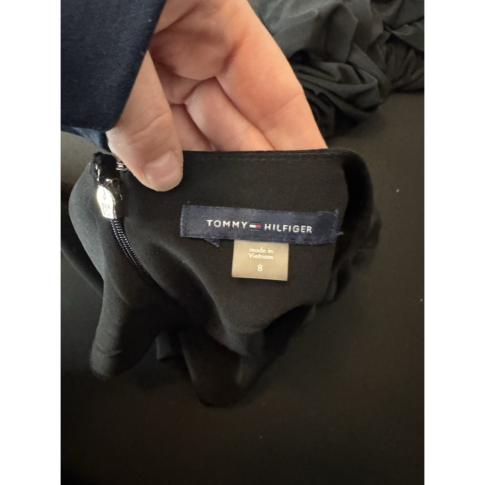 Black Tommy Hilfiger Dress Bell Sleeve Capsule Minimalist‎ Clean Girl Party - Picture 9 of 9